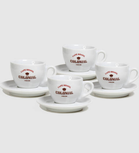 Kit 4 Xícaras Personalizadas Café Brasil Colonial