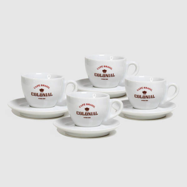 Kit 4 Xícaras Personalizadas Café Brasil Colonial