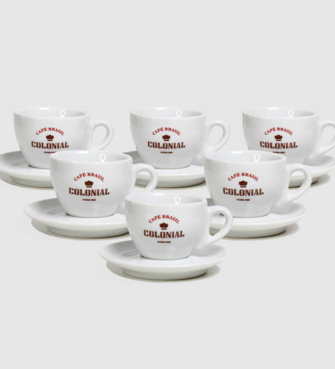 Kit 6 Xícaras Personalizadas Café Brasil Colonial