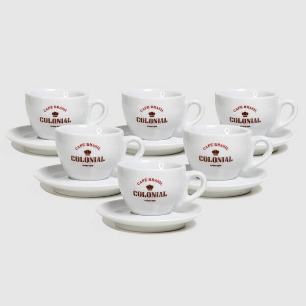 Kit 6 Xícaras Personalizadas Café Brasil Colonial