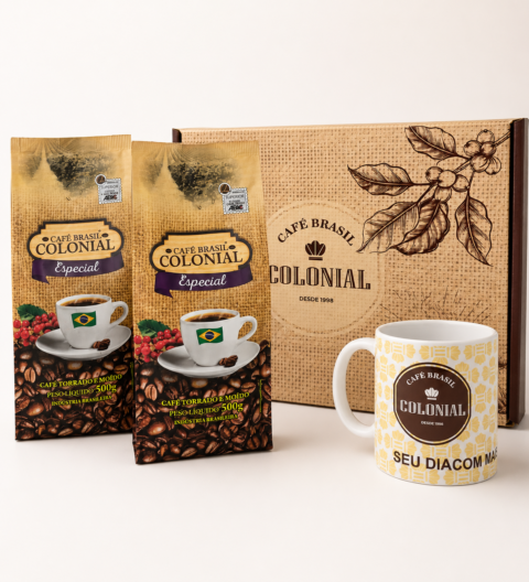 Kit Café Brasil Colonial Especial + Caneca de Porcelana